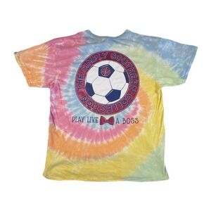 Simply Southern 'Play Like A Boss' Women's T-Shirt‎ Size L Multicolor Tie-Dye